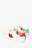 Gucci White Leather Web-stripe Low Top Sneaker Kid's Size 33
