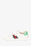 Gucci White Leather Web-stripe Low Top Sneaker Kid's Size 33