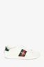 Gucci White Leather Web Bee Ace Sneakers Size 39.5