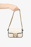 Gucci White/Navy Calfskin Matelasse Super Mini GG Marmont Shoulder Bag