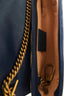 Gucci White/Navy Calfskin Matelasse Super Mini GG Marmont Shoulder Bag