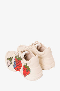 Gucci White Rhyton Strawberry Print Sneaker sz 34.5