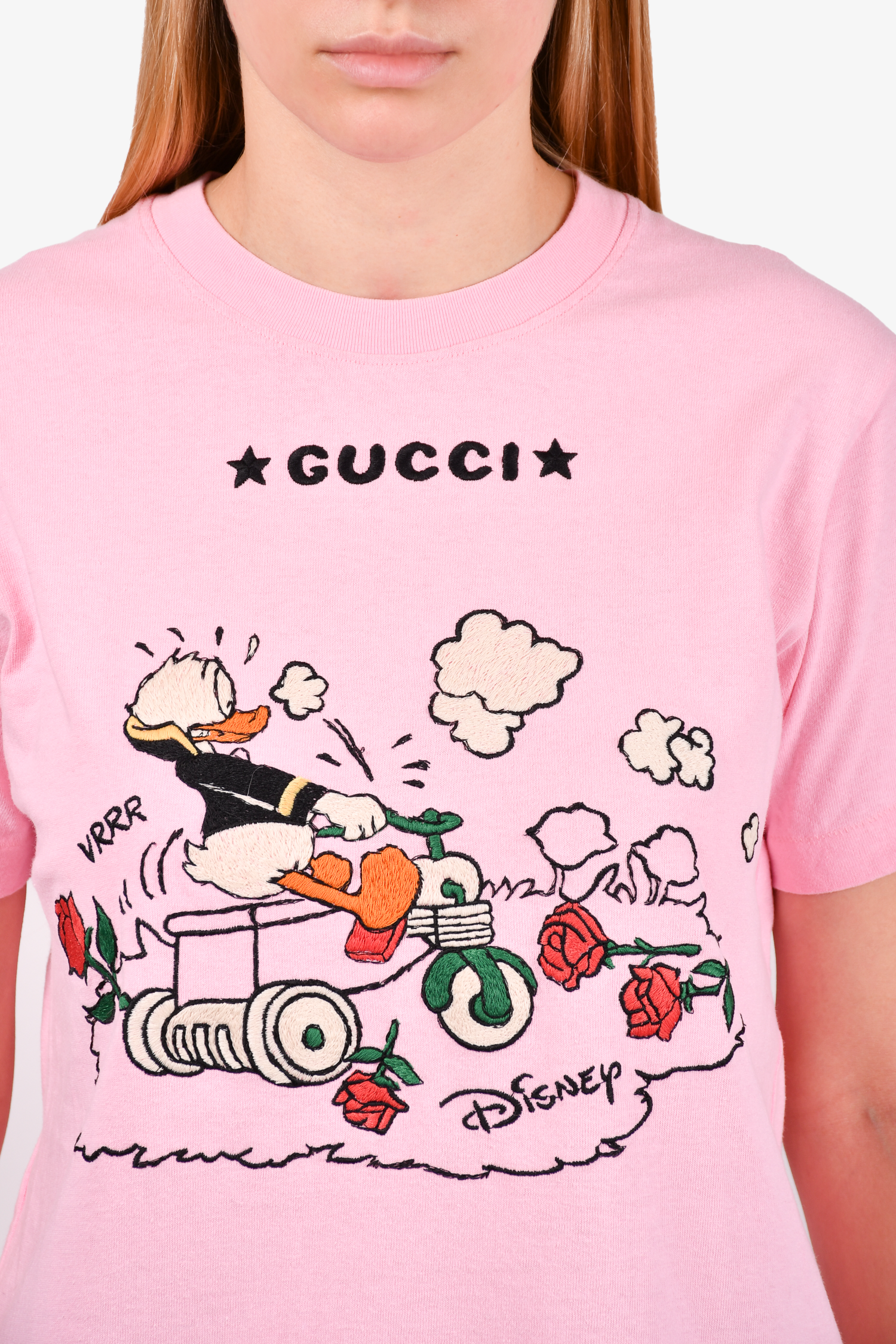Gucci X Disney Pink Cotton 'Donald' T-Shirt Size S – Mine & Yours Gucci X Disney Pink Cotton 'Donald' T-Shirt Size S – Mine & Yours