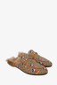 Gucci x Disney Brown Mickey Mouse Shearlling Horsebit Slide Mule Size 38