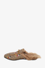 Gucci x Disney Brown Mickey Mouse Shearlling Horsebit Slide Mule Size 38