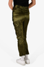 Haider Ackermann Green Satin and Velvet Pants Size 36