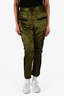 Haider Ackermann Green Satin and Velvet Pants Size 36