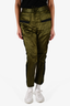 Haider Ackermann Green Satin and Velvet Pants Size 36