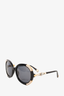 Harry Winston Black Frame Sunglasses With Mother Of Pearl Inserts
