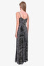 Haute Hippie Black Patterned Velvet Sleeveless Maxi Dress Size S