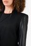 Helmut Lang Blazer Leather/Knit Blazer Size 8
