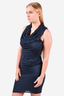 Helmut Lang Blue Draped Bodycon Dress Size S