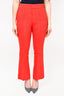 Helmut Lang Red Wool Blend Bell Bottom Pants Size 2