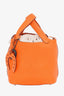 Hermes 2011 Orange Clemence Leather Picotin 18 Bucket Bag With Two Charms