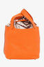 Hermes 2011 Orange Clemence Leather Picotin 18 Bucket Bag With Two Charms