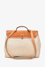 Hermes 2000 Cream Canvas/Brown Leather Trimmed Herbag 39 with Extra Insert