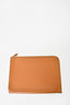 Hermes 2000 Vintage Brown (Gold) Leather Zip Laptop Pouch