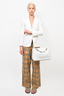 Hermes 2011 White Clemence Leather Lindy 34