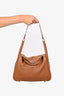 Hermes 2015 Brown Clemence Leather Lindy 30