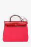 Hermès 2022 Red/Pink Canvas/Leather Toile Militaire Laque Herbag 31