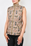 Hermes Beige/Ring Printed Quilted Reversible Zip-Up Vest Size 38