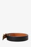 Hermès Black/Brown Leather Gamma 24MM Belt Size 75