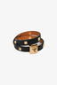 Hermès Black/Gold Leather Studded Infini Cloute Double Tour Bracelet