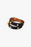 Hermès Black/Gold Leather Studded Infini Cloute Double Tour Bracelet