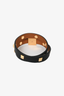 Hermès Black/Gold Leather Studded Infini Cloute Double Tour Bracelet
