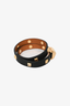 Hermès Black/Gold Leather Studded Infini Cloute Double Tour Bracelet