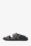 Hermes Black Leather/Canvas 'Tadao' Sandals Size 42 Mens