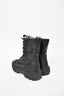 Hermes Black Nylon/Leather 'Fresh' Lace Up Ankle Boots sz 37