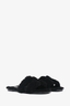 Hermes Black Shearling 'Oran' Sandals Size 36.5 (As Is)