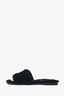 Hermes Black Shearling 'Oran' Sandals Size 36.5 (As Is)