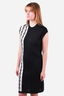 Hermes Black/White Cashmere/Silk Chain Print Sleeveless Dress Size 36