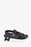 Hermes Black/White Leather 'Electric' H Sandals sz 40.5