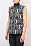 Hermes Black/Chain Printed Quilted Reversible 'Promenade du Matin' Zip-Up Vest Size 38