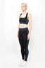 Hermes Black/Teal Yoga Leggings + Bra Top Set Size M