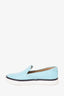Hermes Blue Leather Slip On Sneaker Size 37.5