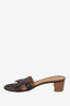 Hermes Brown Leather Oasis Heeled Sandal Size 38.5