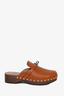 Hermès Brown Leather 'Carlotta' Mules Size 37