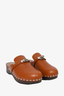 Hermès Brown Leather 'Carlotta' Mules Size 37