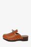 Hermes Brown Leather 'Carlotta' Mules Size 37