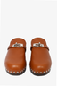 Hermes Brown Leather 'Carlotta' Mules Size 37