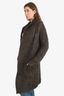 Hermes Brown Mohair/Wool Oversized Open Front Cardigan Size 38