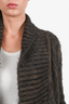 Hermes Brown Mohair/Wool Oversized Open Front Cardigan Size 38