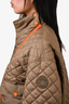 Hermes Brown Quilted Nylon Cropped Jacket Size 36