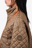 Hermès Brown Quilted Nylon Cropped Jacket Size 36