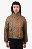 Hermès Brown Quilted Nylon Cropped Jacket Size 36