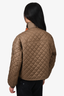 Hermes Brown Quilted Nylon Cropped Jacket Size 36